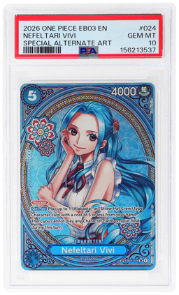 2026 One Piece Heroines Edition Special Alternate Art Nefeltari Vivi #EB03-024 PSA 10
