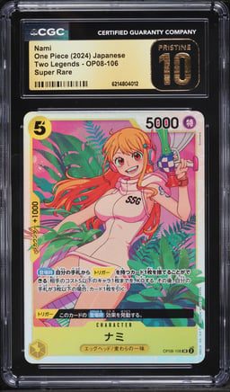 2024 One Piece Japanese Two Legends SR Nami #OP08-106 CGC 10 PRISTINE