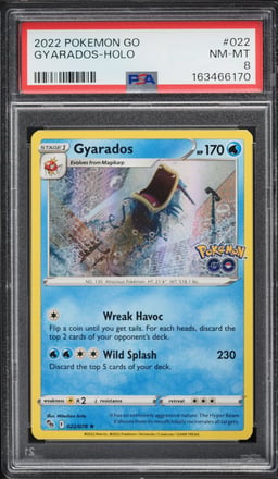 2022 Pokemon Sword & Shield Pokemon GO Holo Gyarados #22 PSA 8 NM-MT