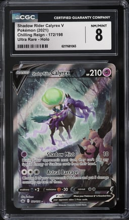 2021 Pokemon Sword & Shield Chilling Reign Full Art Shadow Rider Calyrex V #172 CGC 8 NM-MT