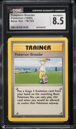 1999 Pokemon Base Set Pokemon Breeder #76 CGC 8.5 NM-MT+