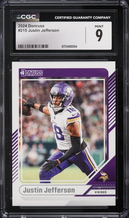 2024 Donruss Football Justin Jefferson #215 CGC 9 MINT