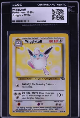 1999 Pokemon Jungle Wigglytuff #32 CGC AUTH