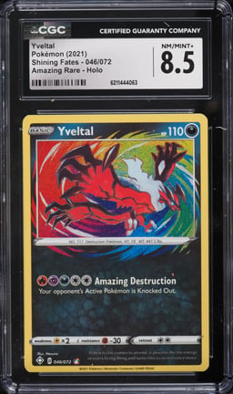 2021 Pokemon Sword & Shield Shining Fates AR Yveltal #46 CGC 8.5 NM-MT+