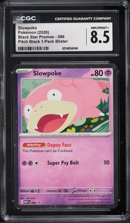2026 Pokemon Mega Evolution Promo Pitch Black Slowpoke #86 CGC 8.5 NM-MT+