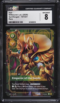 2026 Riftbound League Of Legends LoL Spiritforged Azir #197 CGC 8 NM-MT