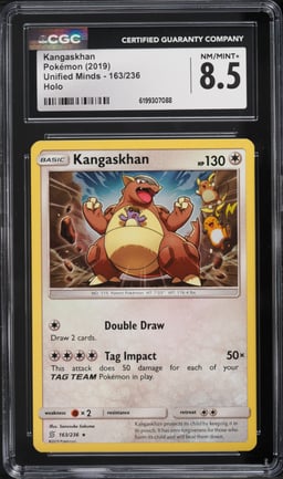 2019 Pokemon Sun & Moon Unified Minds Holo Kangaskhan #163 CGC 8.5 NM-MT+
