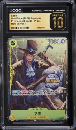 2024 One Piece Japanese Promo Mini Tin Vol. 1 Alt Art Sabo #P-073 CGC 10 PRISTINE