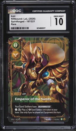 2026 Riftbound League Of Legends LoL Spiritforged Azir #197 CGC 10 GEM MINT