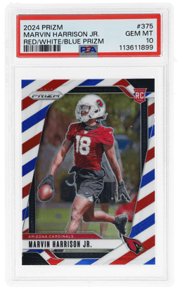 2024 Panini Prizm Red White and Blue Prizm Marvin Harrison Jr. #375 PSA 10