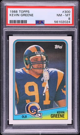 1988 Topps Football Kevin Greene ROOKIE #300 PSA 8 NM-MT