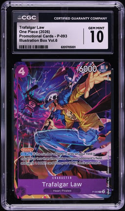 2026 One Piece Promo Illustration Box Volume 6 Trafalgar Law #P-093 CGC 10 GEM MINT