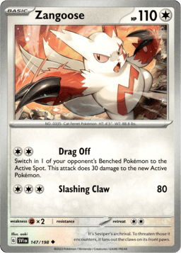 2023 Zangoose #147 Scarlet & Violet