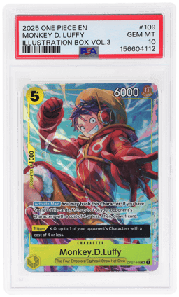 2025 One Piece Promos Illustration Box Volume 3 Monkey D. Luffy #OP07109 PSA 10
