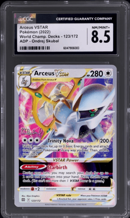 2023 Pokemon 2022 World Championships Deck Adp Arceus Vstar #123 CGC 8.5
