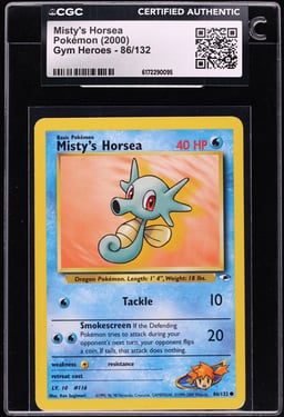 2000 Pokemon Gym Heroes Misty's Horsea #86 CGC AUTH