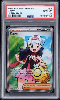 2025 Pokemon Mega Evolution Phantasmal Flames Full Art Dawn #118 PSA 10 GEM MINT