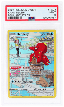 2022 Pokemon Sword and Shield Brilliant Stars Trainers Gallery Octillery #TG03 PSA 9