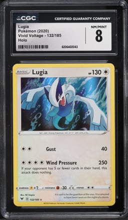 2020 Pokemon Sword & Shield Vivid Voltage Holo Lugia #132 CGC 8 NM-MT