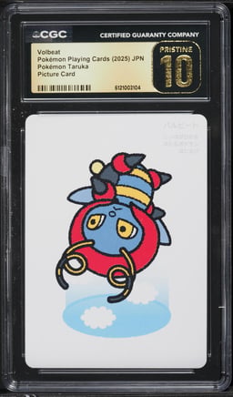 2025 Pokemon Japanese Playing Cards Taruka Picture Volbeat CGC 10 PRISTINE