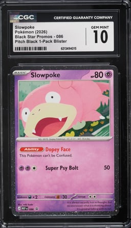 2026 Pokemon Mega Evolution Black Star Promo Pitch Black 1-Pack Blister Slowpoke #086 CGC 10