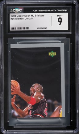 1998 Upper Deck MJ Stickers Michael Jordan #66 CGC 9 MINT