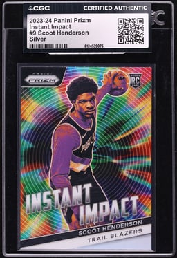 2023 Panini Prizm Instant Impact Silver Scoot Henderson ROOKIE #9 CGC AUTH