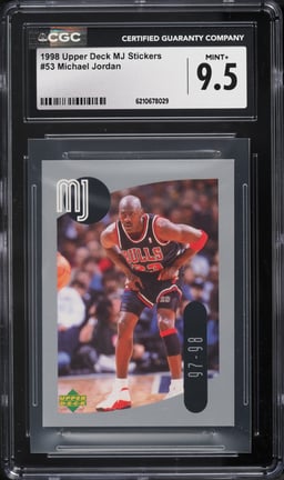 1998 Upper Deck MJ Stickers Michael Jordan #53 CGC 9.5 MINT+