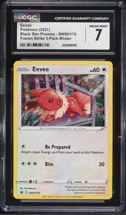 2021 Pokemon Sword & Shield Promo Fusion Strike 3-Pack Blister Eevee #SWSH175 CGC 7 NRMT