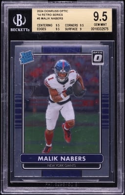 2024 Donruss Optic '14 Retro Series Malik Nabers ROOKIE #5 BGS 9.5 GEM MINT