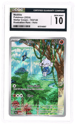 2024 Pokemon Scarlet and Violet Stellar Crown Illustration Rare Meditite #153 CGC 10