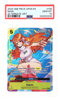 2024 One Piece Two Legends Alternate Art Nami #OP08106 PSA 10