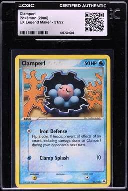 2006 Pokemon EX Legend Maker Clamperl #51 CGC AUTH
