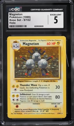 1999 Pokemon Base Set Holo Magneton #9 CGC 5 EX
