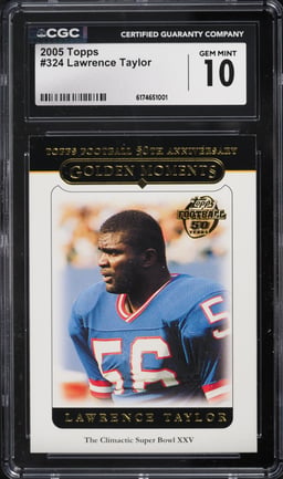 2005 Topps Football Lawrence Taylor #324 CGC 10 GEM MINT