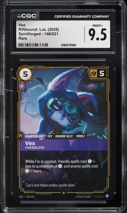 2026 Riftbound League Of Legends Spiritforged Vex #146 CGC 9.5 MINT+
