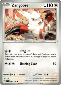 2023 Zangoose #147 Scarlet & Violet