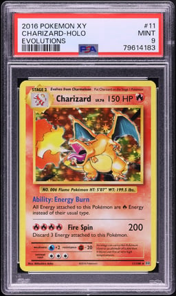 2016 Pokemon XY Evolutions Holo Charizard #11 PSA 9 MINT