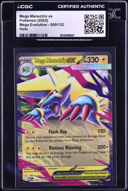 2025 Pokemon Mega Evolution Holo Mega Manectric Ex #50 CGC AUTH