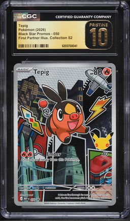 2026 Pokemon Mega Promo First Partner Illustration S2 Full Art Tepig #50 CGC 10 PRISTINE