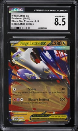 2025 Pokemon Mega Evolution Promo Box Holo Mega Latias Ex #11 CGC 8.5 NM-MT+