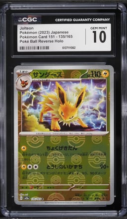 2023 Pokemon Japanese Scarlet & Violet 151 Poke Ball Reverse Holo Jolteon #135 CGC 10 GEM MINT