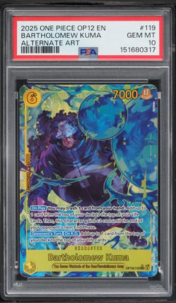 2025 One Piece Legacy Of The Master SEC Alt Art Bartholomew Kuma #OP12-119 PSA 10 GEM MINT