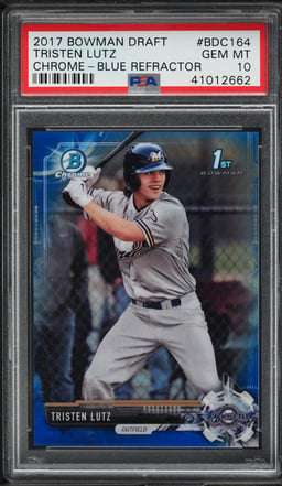 2017 Bowman Chrome Draft Blue Refractor Tristen Lutz ROOKIE /150 #BDC164 PSA 10