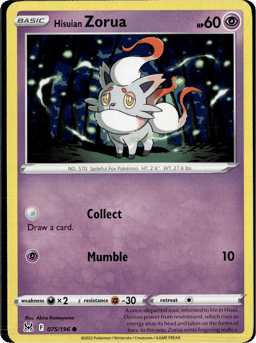 2022 Hisuian Zorua #75 Lost Origin