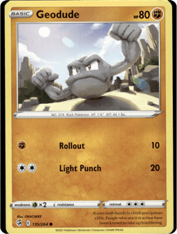 2021 Geodude #135 Fusion Strike