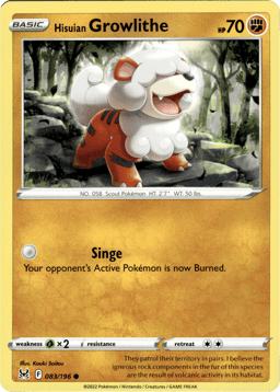 2022 Hisuian Growlithe #83 Lost Origin