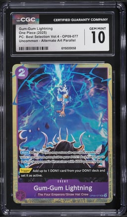 2025 One Piece Premium Best Selection Vol 4 Alt Art Gum-Gum Lightning #OP09-077 CGC 10 GEM MINT