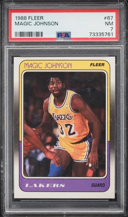 1988 Fleer Basketball Magic Johnson #67 PSA 7 NRMT