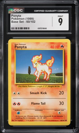 1999 Pokemon Base Set Ponyta #60 CGC 9 MINT